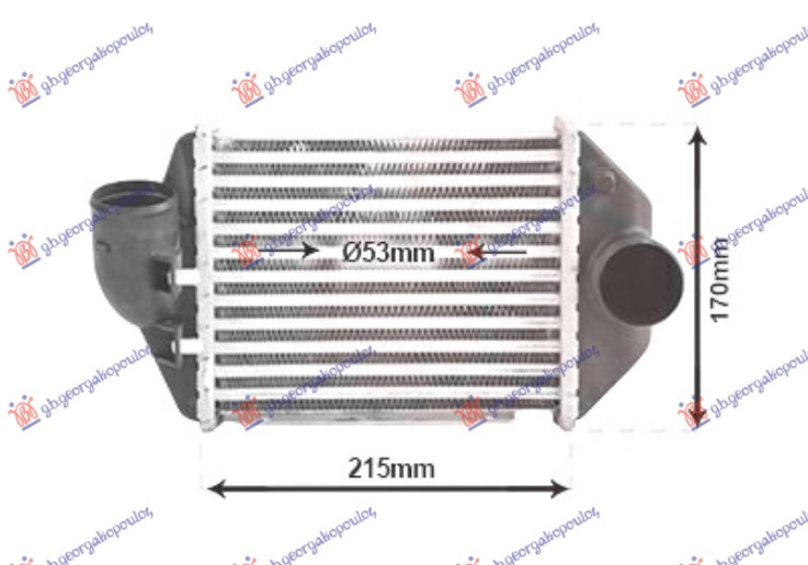 Radiator INTERCOOLER 2.4-2.7 benzinë (215x172) (ana e majtë)