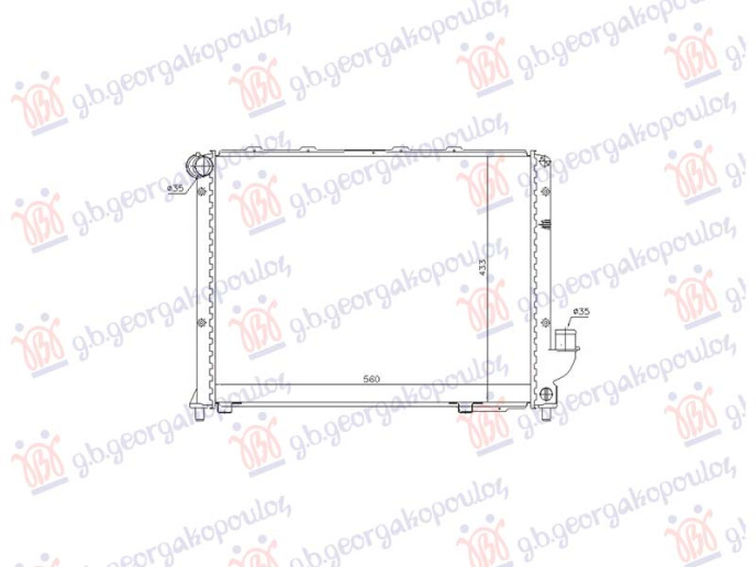 Radiator 2.0-3.0-3.2 benzinë- 2.4 dizel tub diagonal (560x433)
