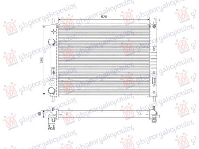 Radiator 1.9 dizel (520x378x42) 2000- (VALEO)