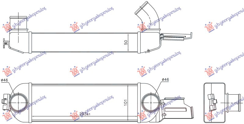 Radiator INTERCOOLER 1.7 DTI dizel (293x101)
