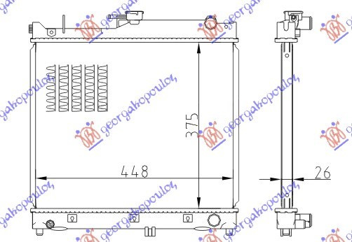 Radiator 1.3 benzinë manual (375X450X26) (VALEO)