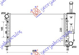 Radiator 1.2 benzinë  2003- (580x317x18)tipi VALEO (MARELLI)