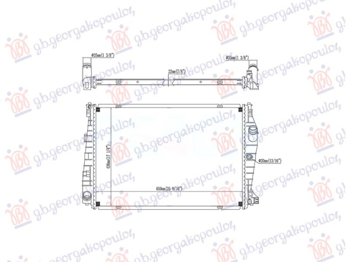 Radiator 2.0 dizel/auto (me tub) (650x438)