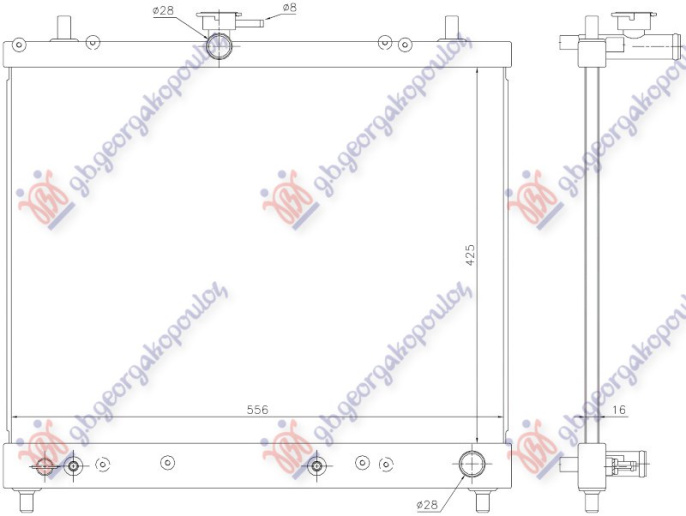 Radiator 1.5 benzinë manual/automatik (425x555) (VALEO)