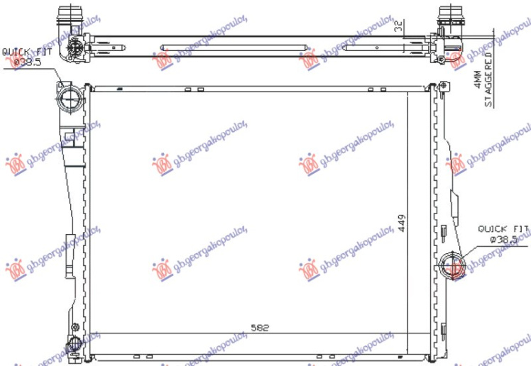 Radiator benzinë/dizel  manaul/automatik  (580x450x26) (BRAZED) (VALEO)