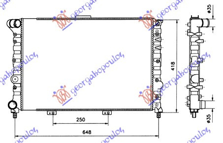 Radiator 1.6 + A/C (580x420) (VALEO)