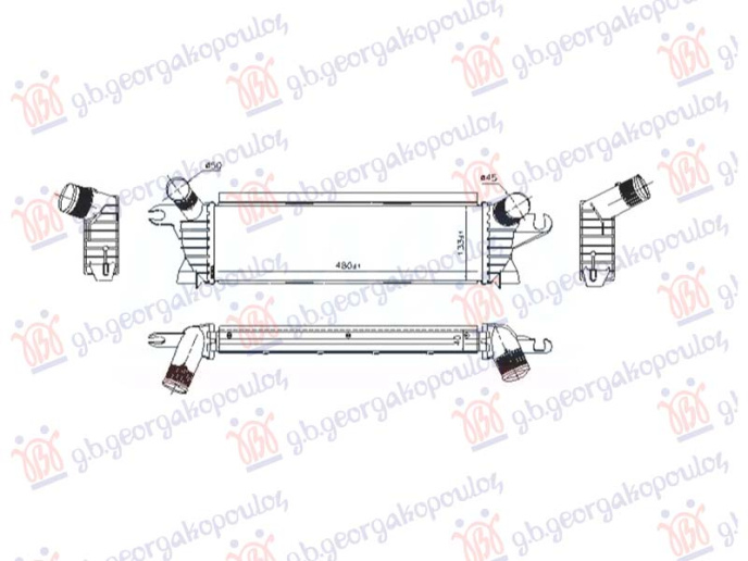 Radiator INTERCOOLER 1.9 DCI dizel 2000- (480x133)
