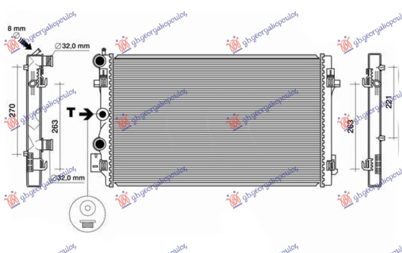 Radiator 1.4TSi/GTi/RS/CUPRA-1.6/2.0TDi (650x410) (VALEO)