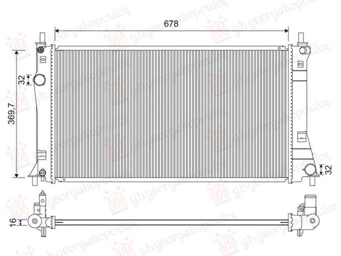 Radiator 1.8-2.0 benzinë 2009- (675x368) (VALEO)