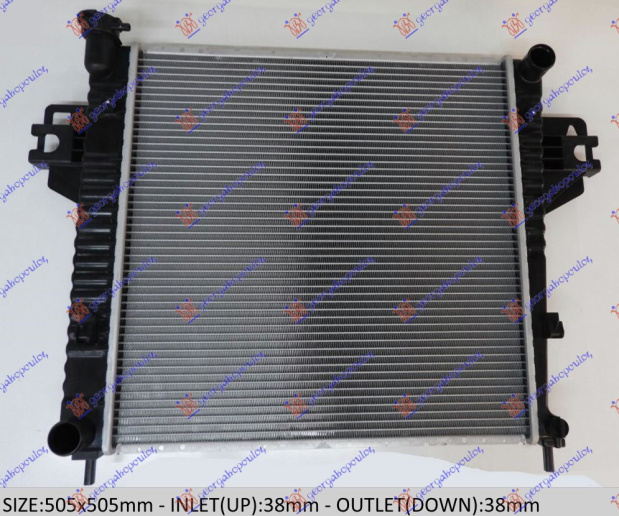 Radiator benzinë 2.4 manual +/- A/C (505x505) (NRF)