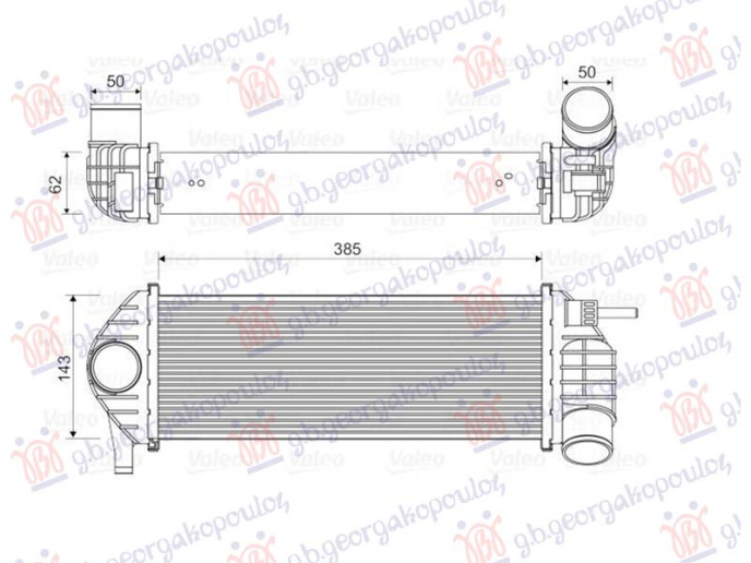 Radiator INTERCOOLER 1.5 Dci (385x144x64)