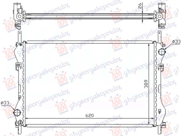 Radiator 2.4 dizel -AC (620x400x26) (NRF)