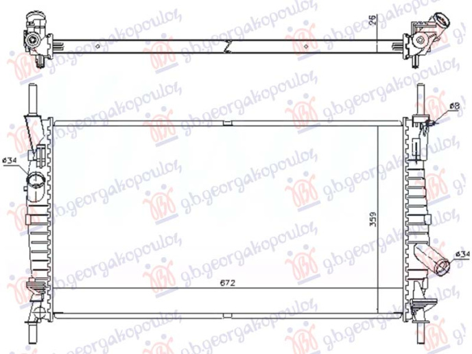 Radiator 2.0 dizel +/- A/C (670x380x26) (NRF)