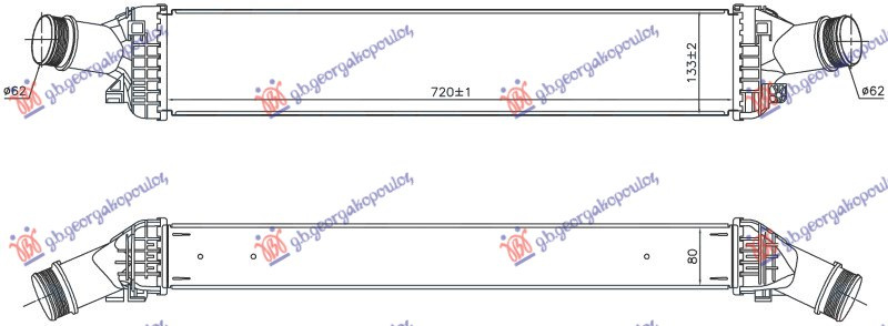 Radiator INTERCOOLER 3.0 TDI dizel (720x133)