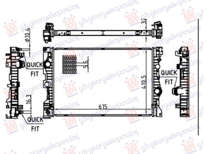 Radiator 2.0-3.0 dizel/hibrid automatik (615x410)