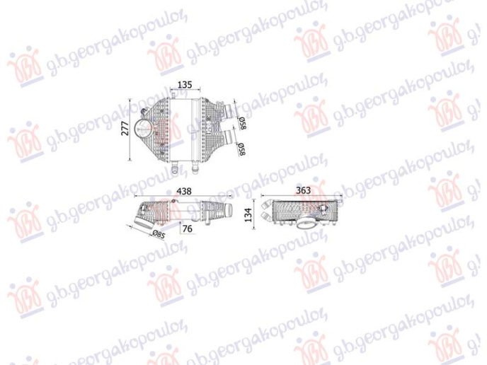 Radiator INTERCOOLER 3.0 benzinë (M) (277x135)