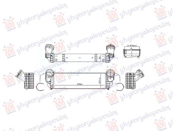 Radiator INTERCOOLER 3.0 dizel (528x157)