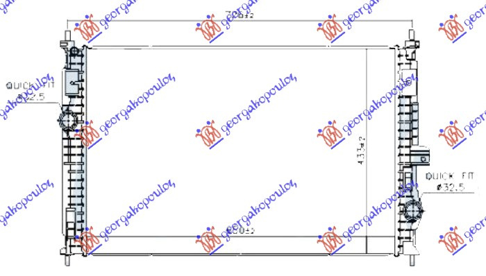 Radiator 1.2-1.6 benzinë (Hibrid) - 1.5-1.6-2.0 dizel manual/automatik (650x433) (VALEO)