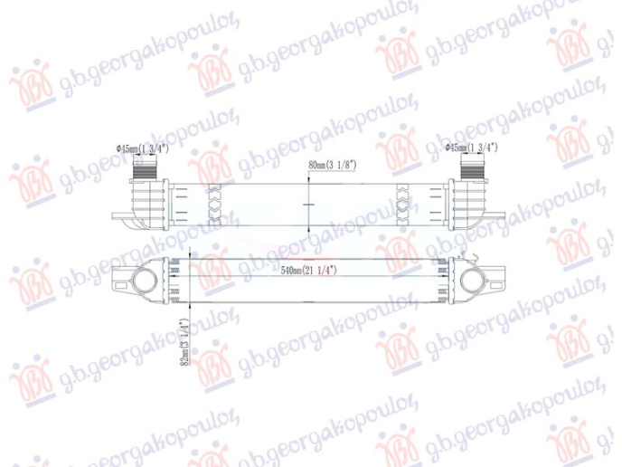 Radiator INTERCOOLER 1.3 dizel (540x82)