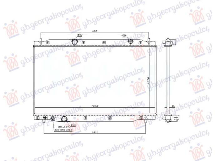 Radiator 2.4 benzinë automatik (427x760) (NRF)