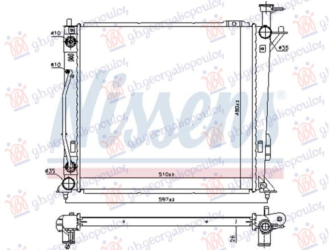 Radiator 2.0-2.2 dizel auto (510x480)