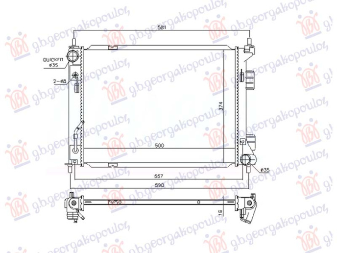 Radiator 1.4-1.6 CRDI+/- A/C automatik (500x373) (NRF)