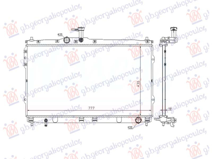 Radiator 2.4i benzinë - 2.5 TDCi dizel manaul (435x775x16) (NRF)