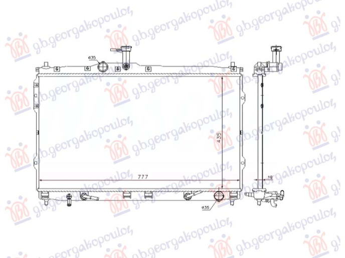 Radiator 2.4i benzinë - 2.5 TDCi dizel automatik (435x775x16) (NRF)