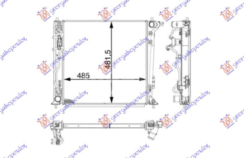 Radiator 2.0 CRDi dizel automatik (485x465x26) (CHEZH) (VALEO)