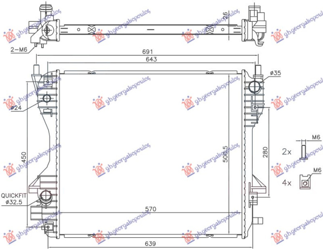 Radiator 2.7 dizel automatik (570x501)