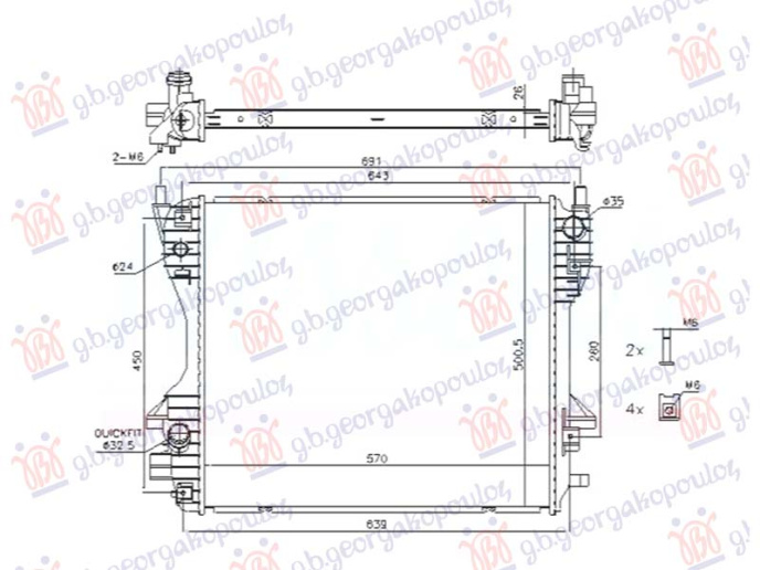 Radiator 2.7 dizel automatik (570x501) (NRF)