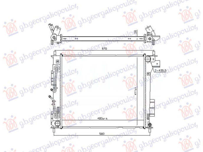 Radiator 1.6 CRDI automatik (480x411x26)