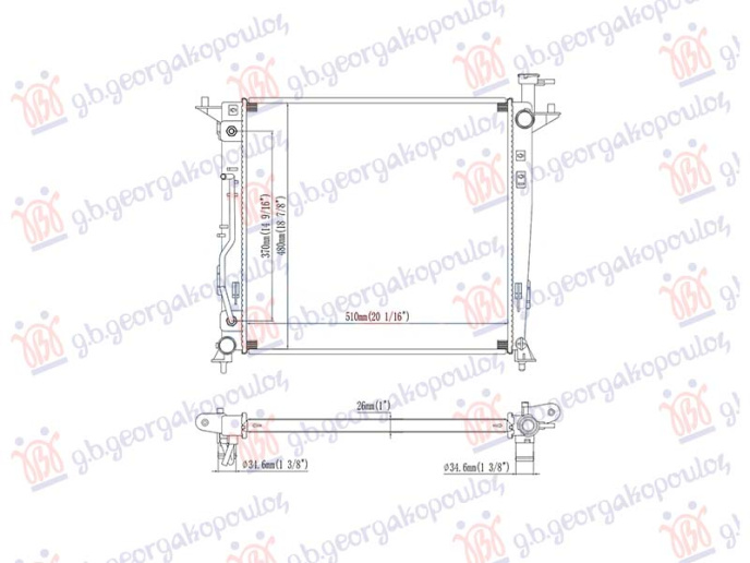 Radiator 2.2 dizel auto (510x484)