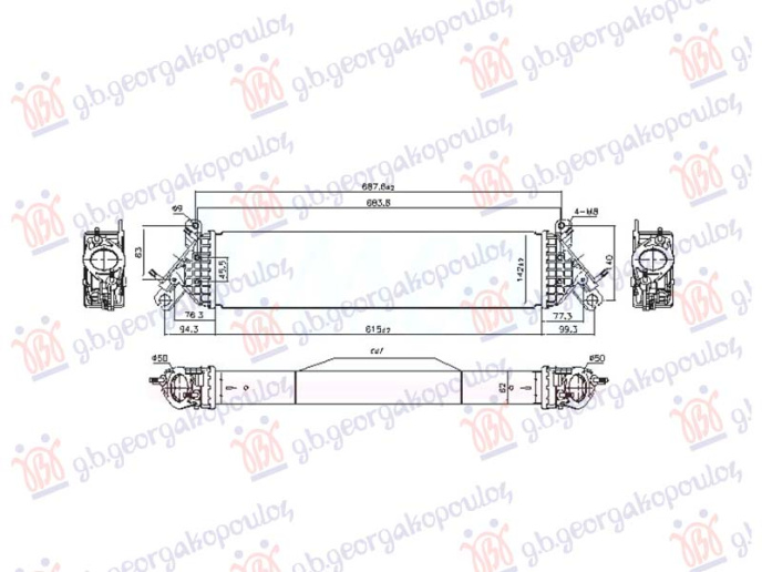 Radiator INTERCOOLER 2.5 (615x127x62)