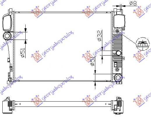 Radiator benzinë/dizel  automatik (640x440x36) (KOYO)