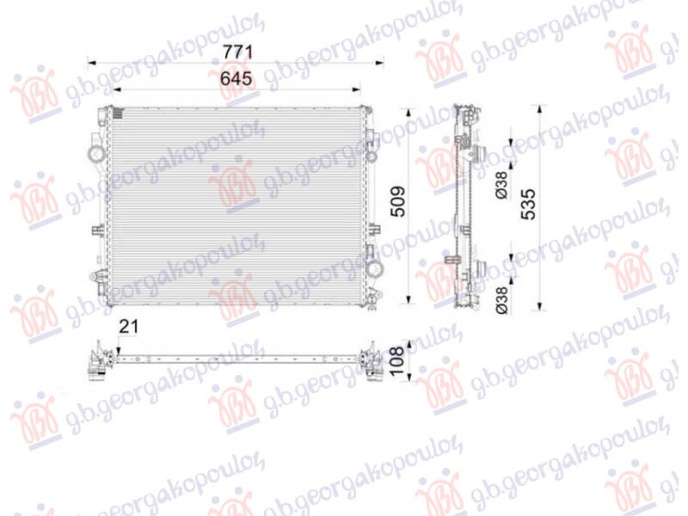 Radiator 3.0 benzinë (645x500) (NRF)