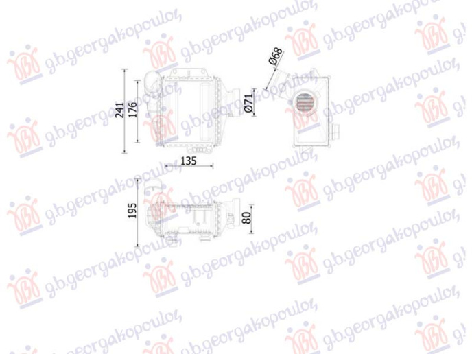 Radiator INTERCOOLER 2.0 dizel (135x176x80)