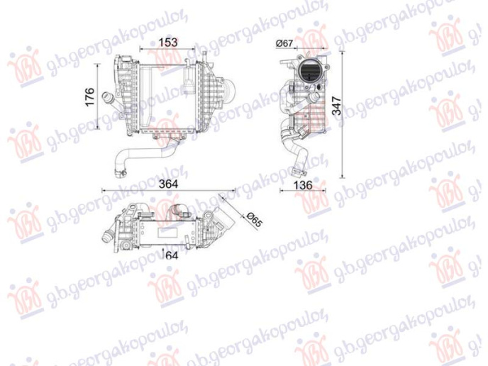 Radiator INTERCOOLER 2.0 dizel (153x176) (MAHLE BEHR linja premium)