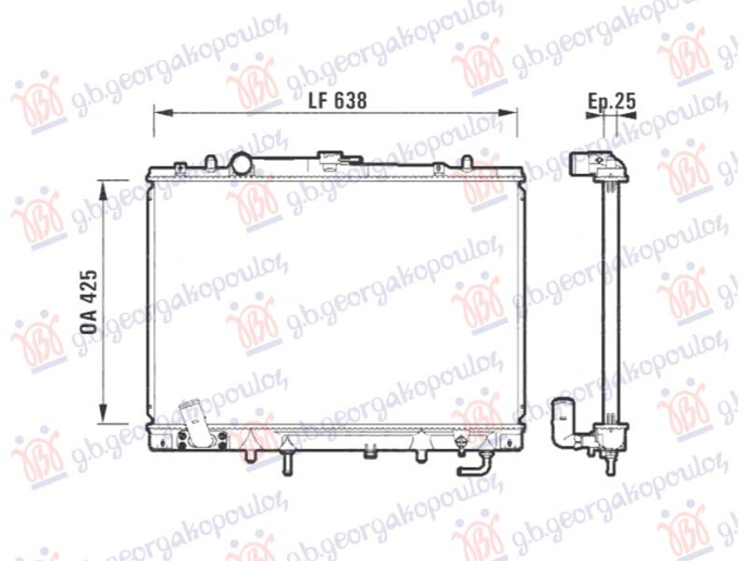 Radiator 3.0 benzinë manaul/auto (425x638) (NRF)