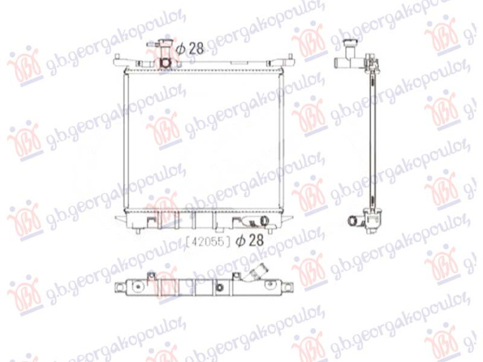 Radiator 1.2 12V benzinë automatik (445x400x16) (NRF)