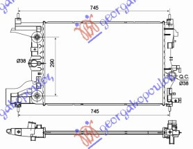 Radiator 1.6 benzinë (-AC)(580x390x16) automatik (KOYO)