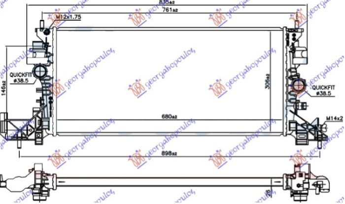 Radiator për të gjithë  benzinë/dizel TURBO (680x305x26) (NRF)