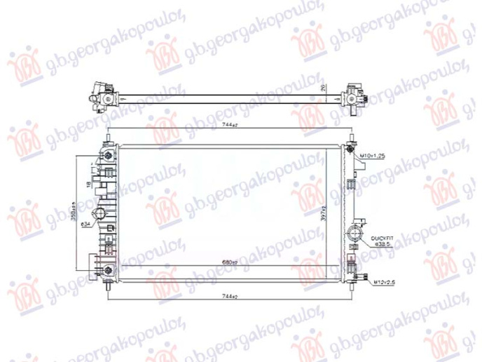 Radiator 1.6-2.0 dizel automatik (me vrimë për sensor) (680x398) (VALEO)