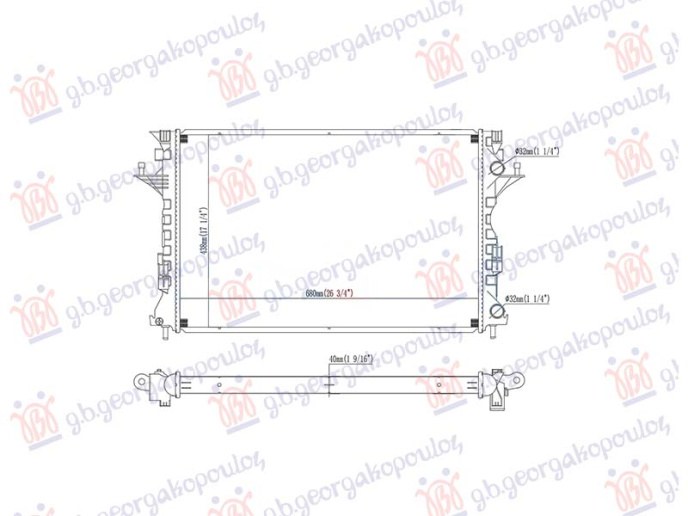 Radiator 2.2-3.0 dizel manaul/auto (680x438)