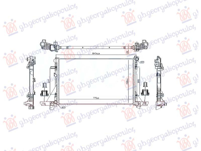 Radiator 2.3 dizel manaul (tuba diagonal) (773x478) (VALEO)