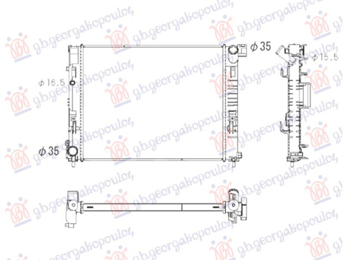 Radiator 1.5 Blue DCI Micro hibrid dizel manual (510x398) (KOYO)