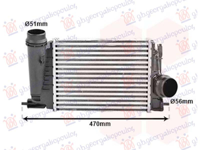 Radiator INTERCOOLER 1.3 TCE benzinë (281x217x80)