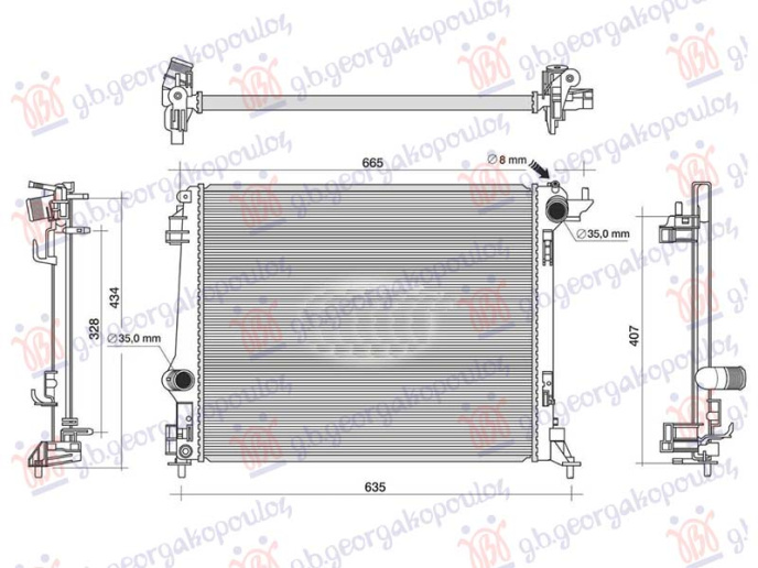 Radiator 1.8 PETROL manual/automatik (540x430) (NRF)