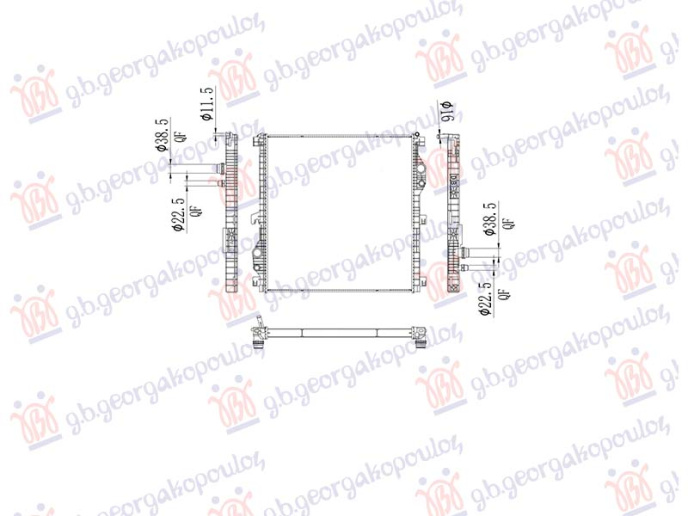 Radiator 3.0 benzinë/hibrid - 3.0 dizel/hibrid auto (625x663x36)