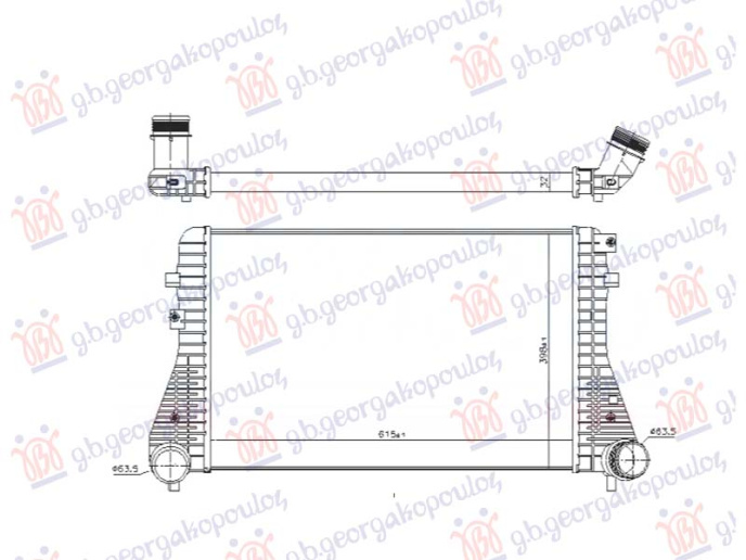 Radiator INTERCOOLER 1.4-2.0 TSI TDI (618x403x32)